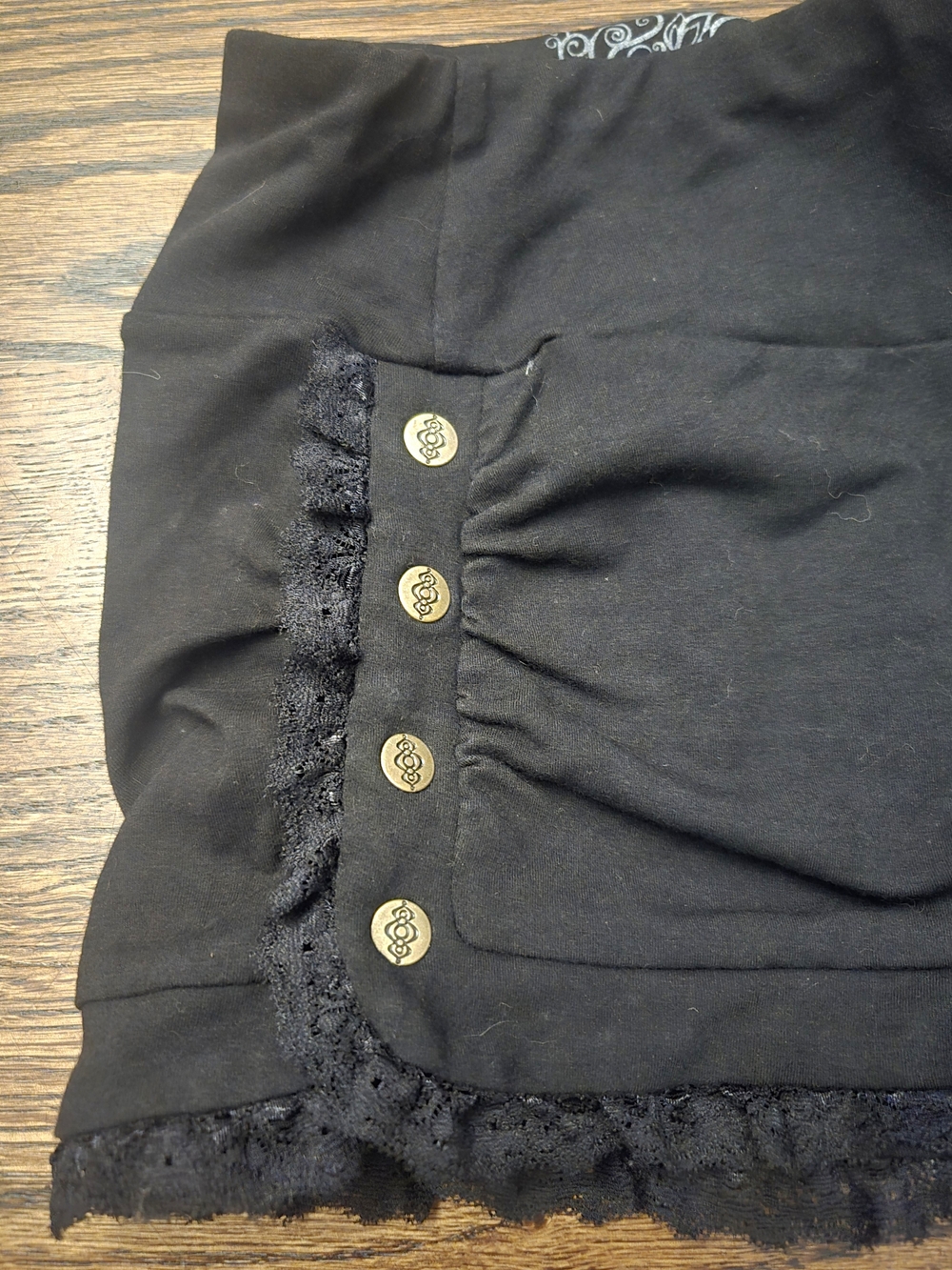 Nomads Hempwear Ruched Lace Trim Shorts Yoga Festival Burning Man - Picture 3 of 5
